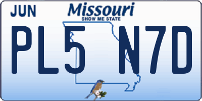 MO license plate PL5N7D