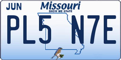 MO license plate PL5N7E