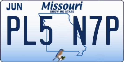 MO license plate PL5N7P
