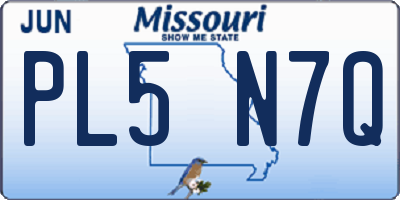 MO license plate PL5N7Q