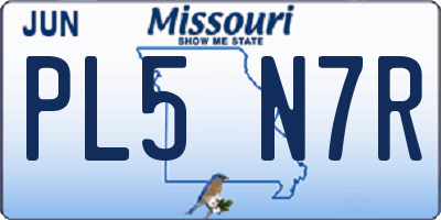 MO license plate PL5N7R