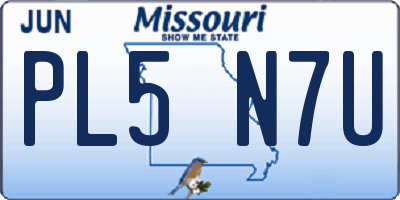 MO license plate PL5N7U