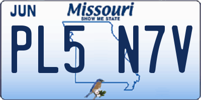 MO license plate PL5N7V