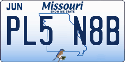 MO license plate PL5N8B