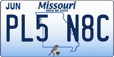 MO license plate PL5N8C