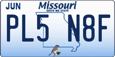 MO license plate PL5N8F