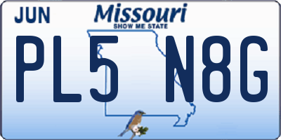 MO license plate PL5N8G