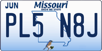 MO license plate PL5N8J