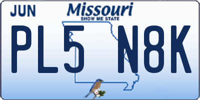 MO license plate PL5N8K