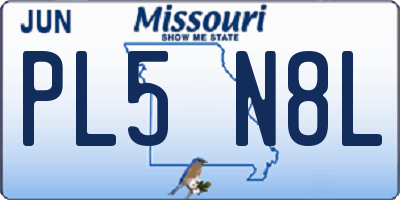 MO license plate PL5N8L