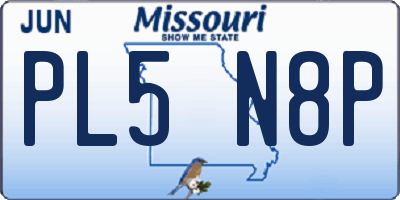 MO license plate PL5N8P