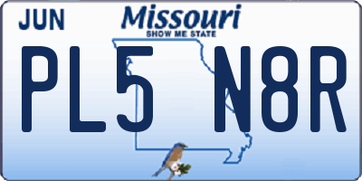 MO license plate PL5N8R