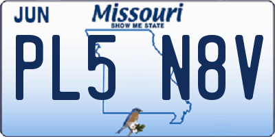 MO license plate PL5N8V