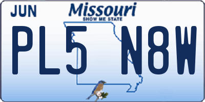 MO license plate PL5N8W