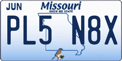 MO license plate PL5N8X