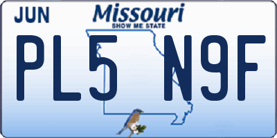 MO license plate PL5N9F