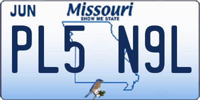 MO license plate PL5N9L
