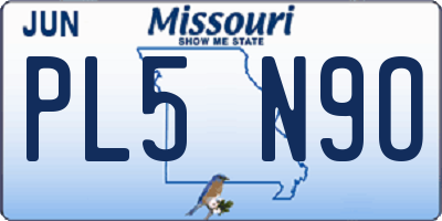 MO license plate PL5N9O