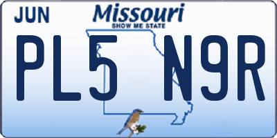 MO license plate PL5N9R