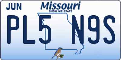 MO license plate PL5N9S