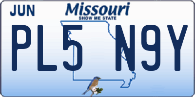 MO license plate PL5N9Y