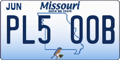 MO license plate PL5O0B