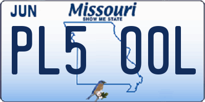 MO license plate PL5O0L