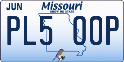 MO license plate PL5O0P