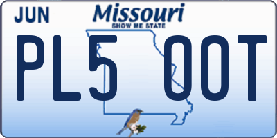 MO license plate PL5O0T