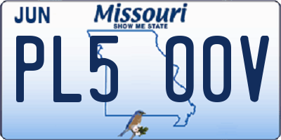 MO license plate PL5O0V