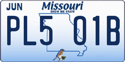 MO license plate PL5O1B