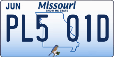MO license plate PL5O1D
