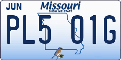 MO license plate PL5O1G