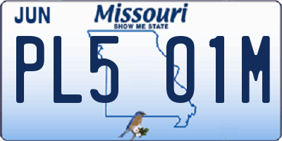 MO license plate PL5O1M