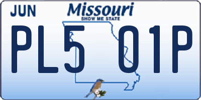 MO license plate PL5O1P