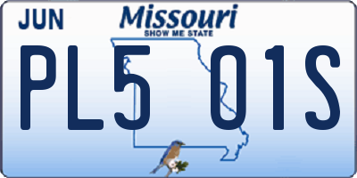 MO license plate PL5O1S