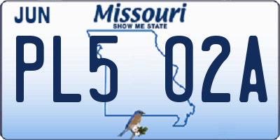 MO license plate PL5O2A