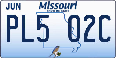 MO license plate PL5O2C