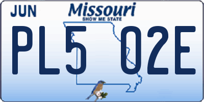 MO license plate PL5O2E