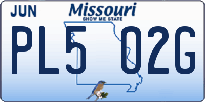 MO license plate PL5O2G