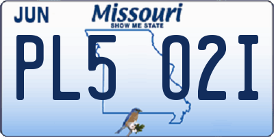 MO license plate PL5O2I