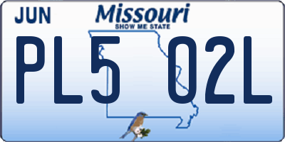 MO license plate PL5O2L