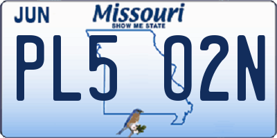 MO license plate PL5O2N