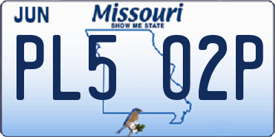 MO license plate PL5O2P