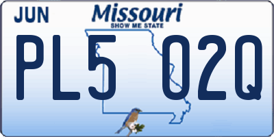 MO license plate PL5O2Q