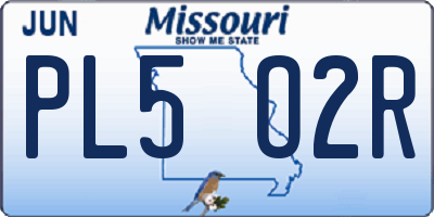 MO license plate PL5O2R