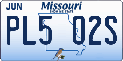 MO license plate PL5O2S