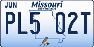 MO license plate PL5O2T