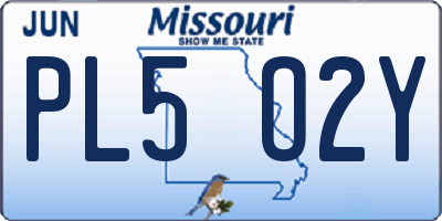 MO license plate PL5O2Y