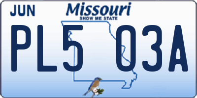 MO license plate PL5O3A